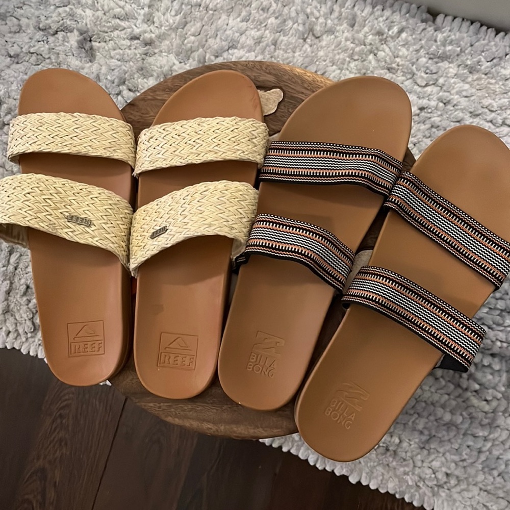 *SOLD* UNAVAILABLE Bundle of reef sandals size 8 and billabong sandals size 9